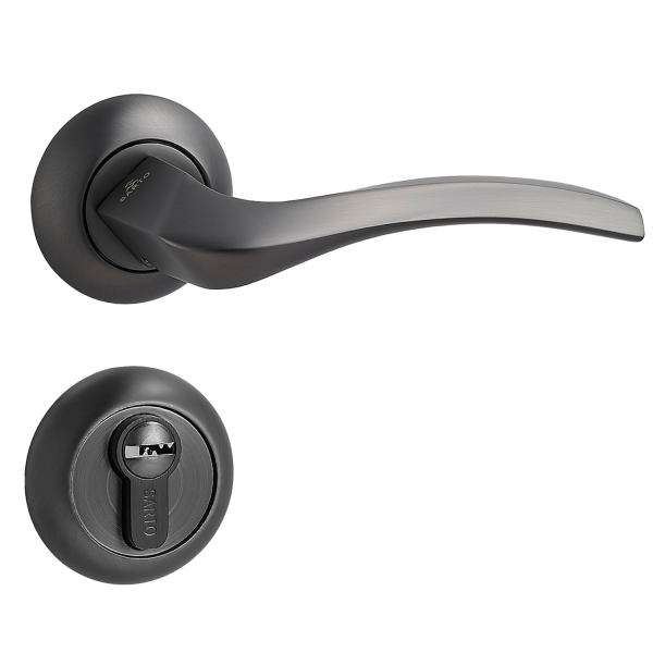 Door Euro Handle PORTLAND for Magnetic Lock, Graphite, Entry