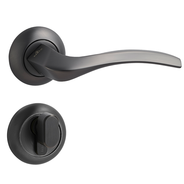 Door Euro Handle PORTLAND for Magnetic Lock, Graphite, Privacy