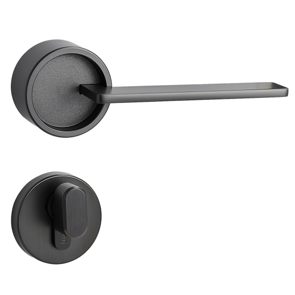 Door Euro Handle VERO for Magnetic Lock, Graphite, Privacy