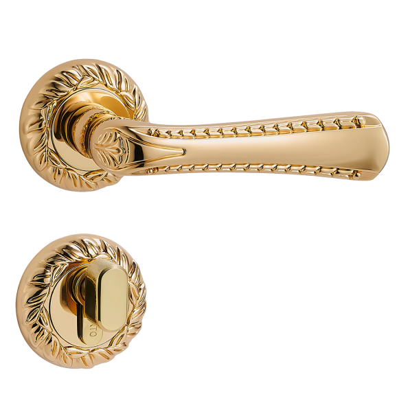 Door Euro Handle VERONA for Magnetic Lock, Gold, Entry