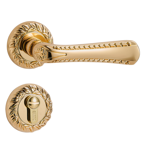 Door Euro Handle VERONA for Magnetic Lock, Gold, Privacy