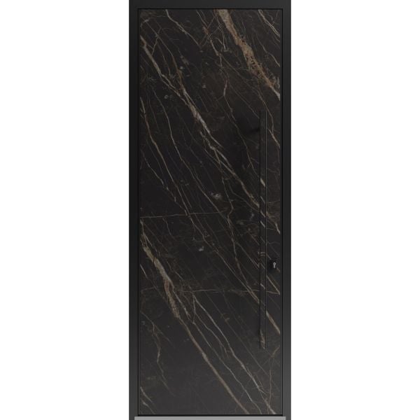 Front Exterior Prehung Steel Door / Dekton 0118 Natural Noir 96”/ Entry Metal Modern Painted W36" x H96" Left hand Inswing