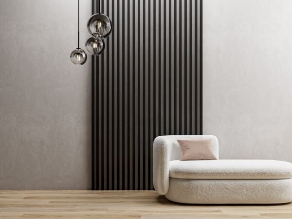 Sartodoors Matte Black Contemporary Decorative Wall Panels Wood Slat Ensemble - Pack of 8