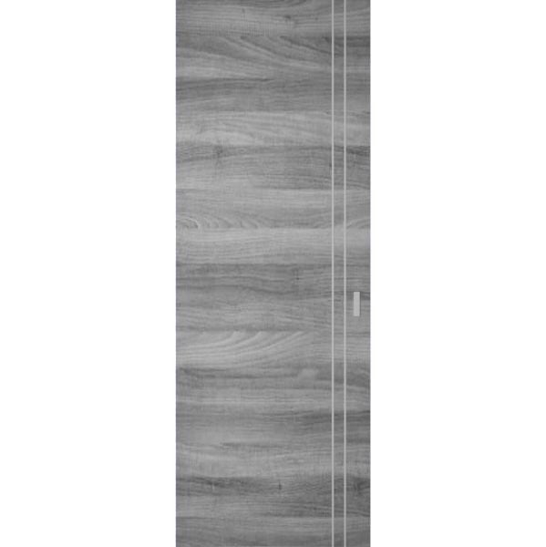 Hidden Barn | Planum 0310 Ginger Ash | Sturdy Finished Doors | Magic Concealed Sliding Set 28" x 80"