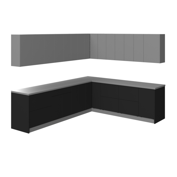 Kitchen Modern Collection Black & Gray Color Base Size 10x8,5Ft Wide