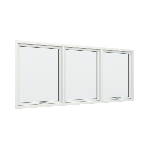 3 Windows PVC with Top Control System, Fixed Frame with Center Mullion