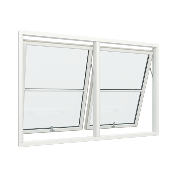 Bay 2 Windows PVC with Top Control, Glass Panels 1x2