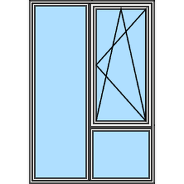 Three-Part Window PVC, Upper Section Operable