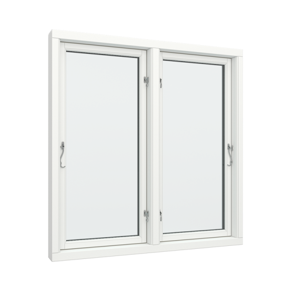 Top-Controlled Window Aluminum for 2 Rooms, Single Glass Panel, Size 100 x 50, White, Double Pane, Transpered Glass (View from inside)