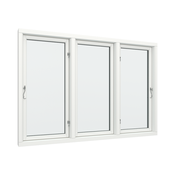 Triple-Glass Aluminum , Size 78 x 60, Casement Window with Side Hinges (3 Opening, Left, Left, Right) (View from inside)