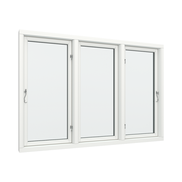 Triple-Glass Aluminum , Size 78 x 60, Casement Window with Side Hinges (3 Opening, Left, Left, Right), Sateen Glass (View from inside)