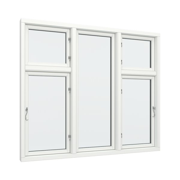 Casement Window PVC with Side Hinges, Five Windows
