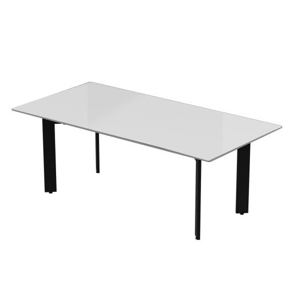 Coffe Table FLORENCE 47x23x17 WHITE GLASS