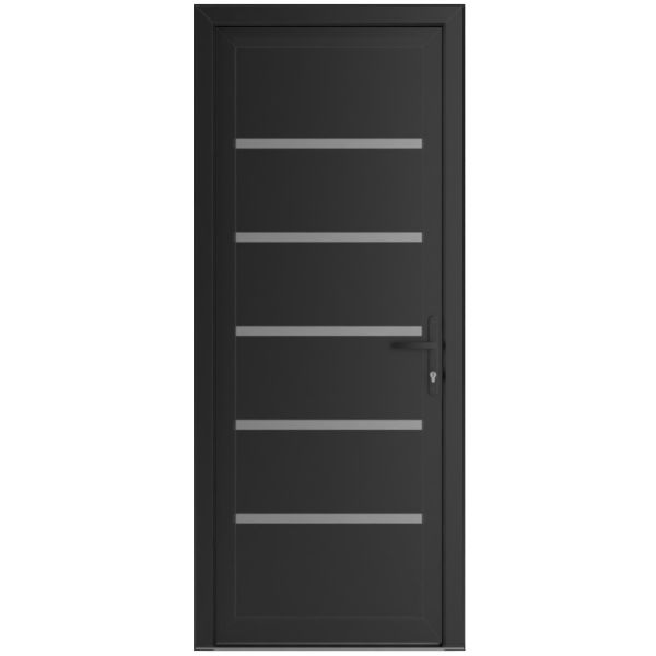 Front Exterior Prehung Metal-PlasticDoor | Manux 8415 Matte Black | Office Commercial and Residential Doors Entrance Patio Garage W30" x H80" Left hand Inswing