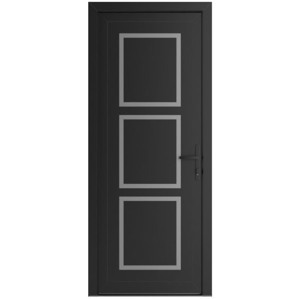 Front Exterior Prehung Metal-PlasticDoor | Manux 8661 Matte Black | Office Commercial and Residential Doors Entrance Patio Garage W36" x H80" Left hand Inswing
