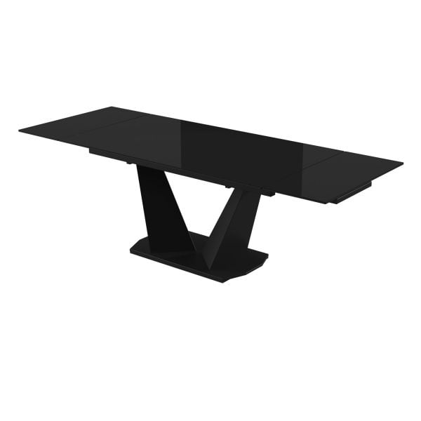 Dining Table PARMA 62(94)x35x29 Black Glass