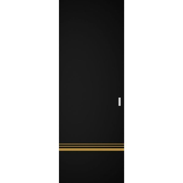 Hidden Barn | Planum 2010 Black Matte | Sturdy Finished Modern Doors | Magic Concealed Sliding Set 28" x 80"