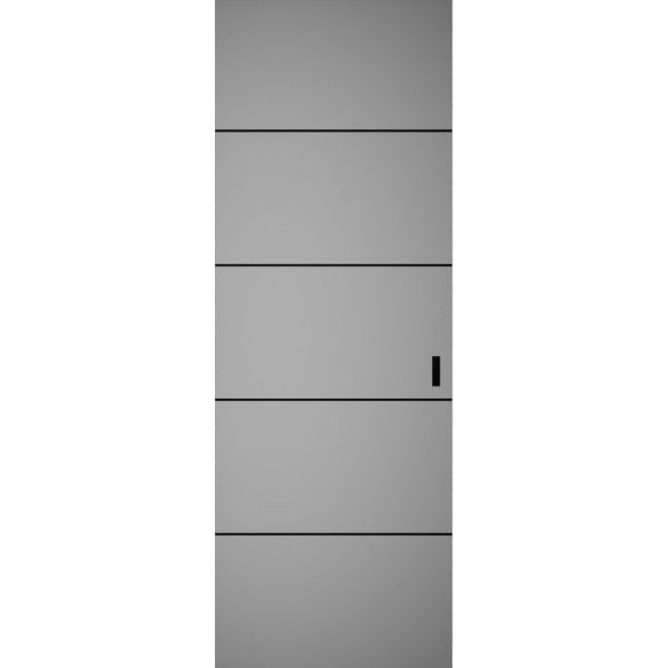 Hidden Barn | Planum 0015 Matte Grey | Sturdy Finished Flush Modern Doors | Magic Concealed Sliding Set 28" x 80"