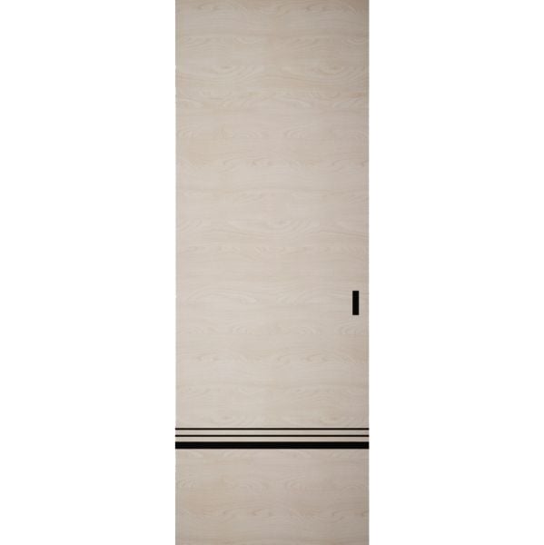 Hidden Barn | Planum 0012 Natural Veneer | Sturdy Finished Flush Modern Doors | Magic Concealed Sliding Set 28" x 80"