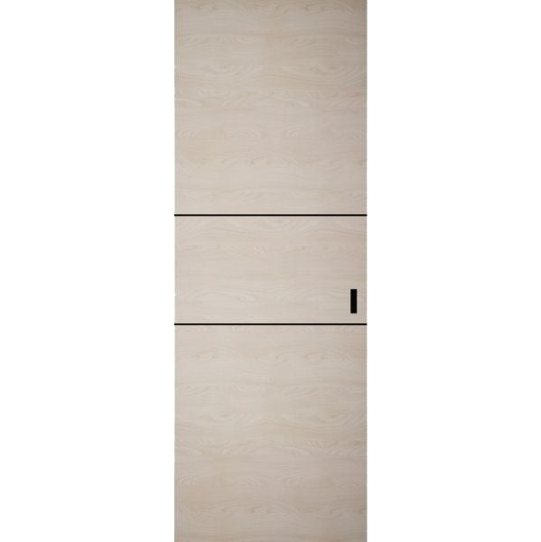 Hidden Barn | Planum 0014 Natural Veneer | Sturdy Finished Flush Modern Doors | Magic Concealed Sliding Set 28" x 80"