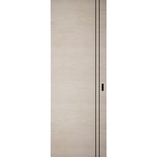 Hidden Barn | Planum 0016 Natural Veneer | Sturdy Finished Flush Modern Doors | Magic Concealed Sliding Set 28" x 80"