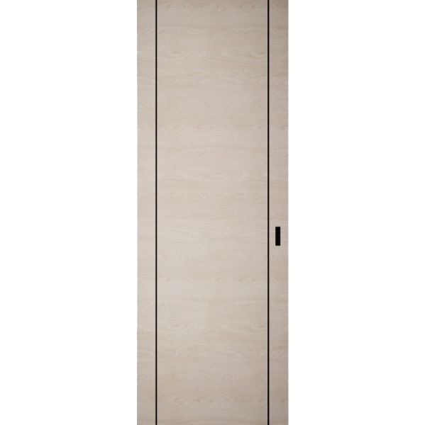 Hidden Barn | Planum 0017 Natural Veneer | Sturdy Finished Flush Modern Doors | Magic Concealed Sliding Set 28" x 80"