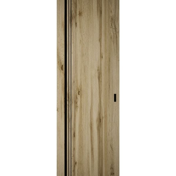 Hidden Barn | Planum 0011 Oak | Sturdy Finished Flush Modern Doors | Magic Concealed Sliding Set 32" x 84"