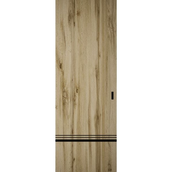 Hidden Barn | Planum 0012 Oak | Sturdy Finished Flush Modern Doors | Magic Concealed Sliding Set 24" x 80"