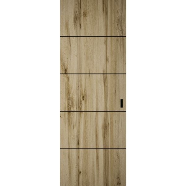 Hidden Barn | Planum 0015 Oak | Sturdy Finished Flush Modern Doors | Magic Concealed Sliding Set 28" x 96"