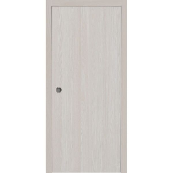 Sliding Pocket Door 18 x 84 inches | BASIC 3001 Ash | Kit Rail Hardware | Solid Wood Interior Bedroom Modern Doors