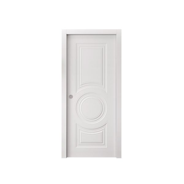 Sliding Pocket Door 18 x 84 inches | BASIC 9801 White | Kit Rail Hardware | Solid Wood Interior Bedroom Doors