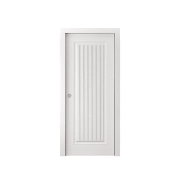 Sliding Pocket Door 18 x 84 inches | ROYAL 9888 White Enamel | Kit Rail Hardware | Solid Wood Interior Bedroom Doors