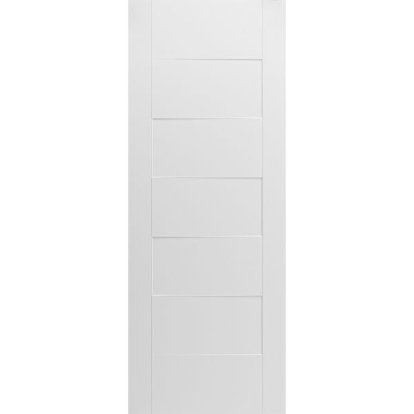 Slab Door Panel 18 x 80 inches / Mela 0755 Painted White / Modern Finished Doors / Pocket Closet Sliding Barn