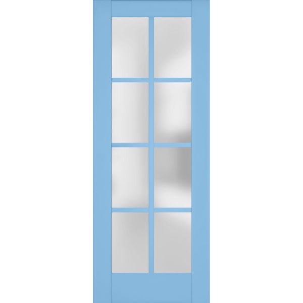 Slab Barn Door Panel | Veregio 7412 Aquamarine with Frosted Glass | Sturdy Finished Doors | Pocket Closet Sliding