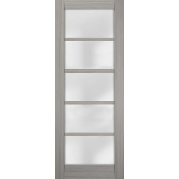 Slab Barn Door Panel Frosted Glass | Quadro 4002 Grey Ash | Sturdy Finished Doors | Pocket Closet Sliding