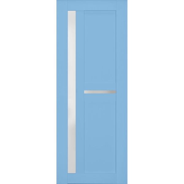 Slab Barn Door Panel | Veregio 7288 Aquamarine with Frosted Glass | Sturdy Finished Doors | Pocket Closet Sliding