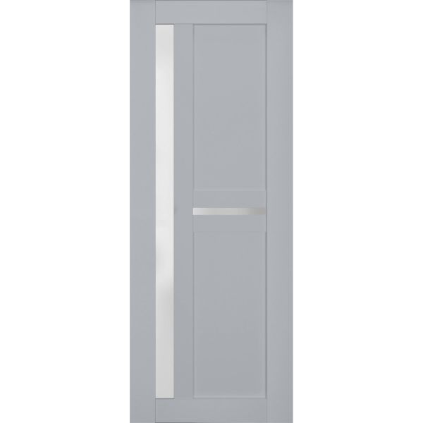 Slab Barn Door Panel | Veregio 7288 Matte Grey with Frosted Glass | Sturdy Finished Doors | Pocket Closet Sliding