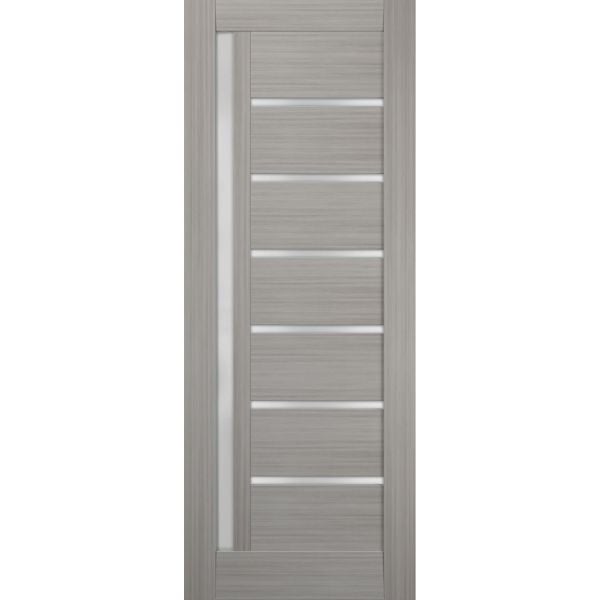 Slab Barn Door Panel Frosted Glass | Quadro 4088 Grey Ash | Sturdy Finished Doors | Pocket Closet Sliding