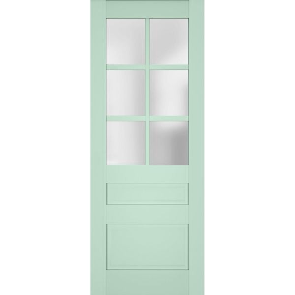 Slab Barn Door Panel Frosted Glass | Veregio 7339 Oliva | Sturdy Finished Doors | Pocket Closet Sliding