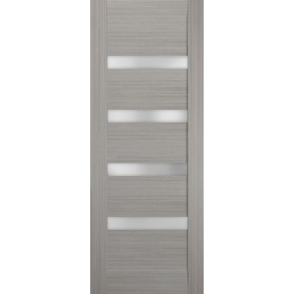 Slab Barn Door Panel | Quadro 4113 Grey Ash with Frosted Glass | Sturdy Finished Doors | Pocket Closet Sliding