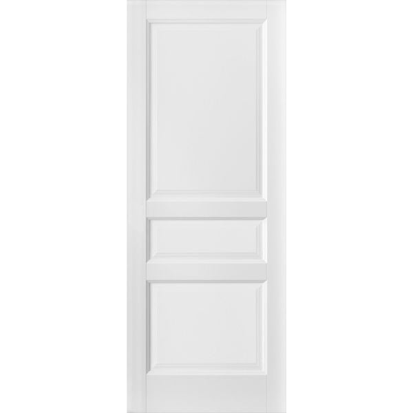 3-Panel Slab Barn Door | Lucia 31 White Silk | Sturdy Finished Wooden Kitchen Pantry Shaker Doors | Pocket Closet Sliding