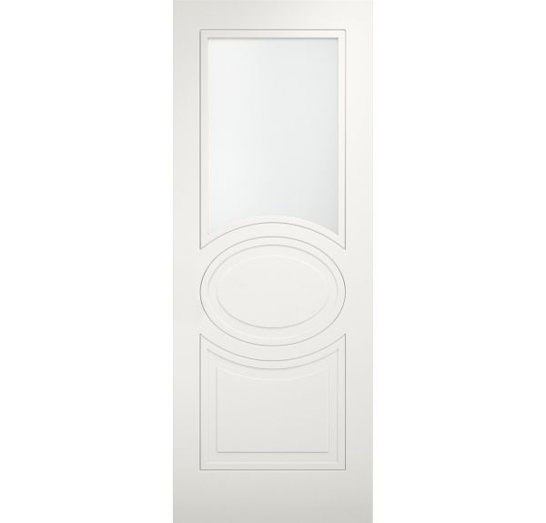 Slab Door Panel Opaque Glass 18 x 80 inches / Mela 7012 Matte White / Modern Finished Doors / Pocket Closet Sliding Barn