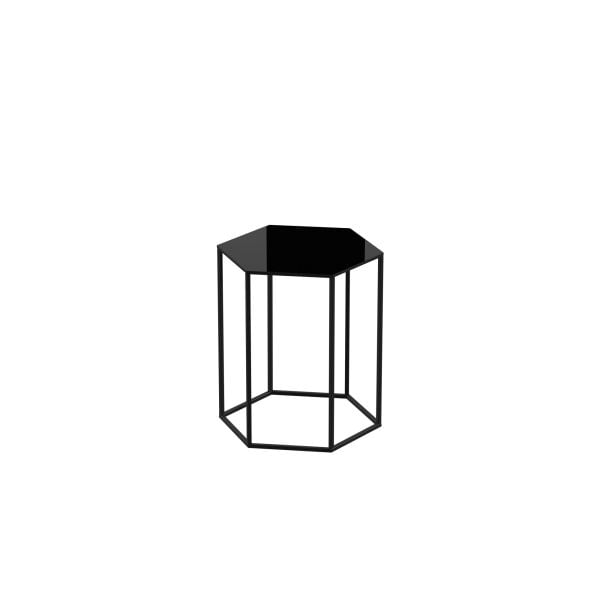 Coffe Table LUCCA 13x15x17 BLACK GLASS