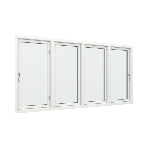 Hanging Window PVC with 4 Sections, 4 Opening (Left, Left, Right, Right)