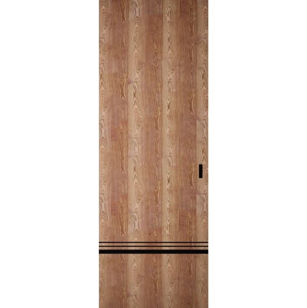 Hidden Barn | Planum 0012 Walnut | Sturdy Finished Flush Modern Doors | Magic Concealed Sliding Set 24" x 80"