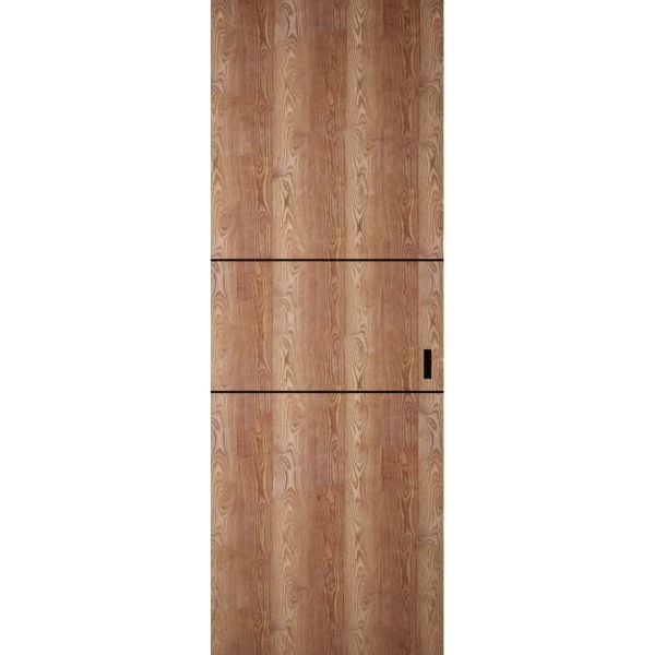 Hidden Barn | Planum 0014 Walnut | Sturdy Finished Flush Modern Doors | Magic Concealed Sliding Set 36" x 84"