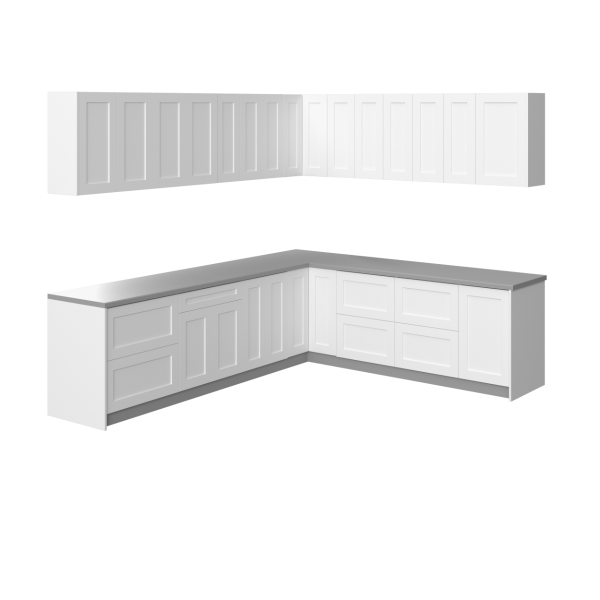 Kitchen Modern Collection White Matte Color Base Size 10x8,5Ft Wide