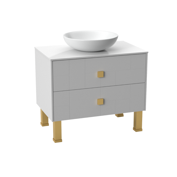 Modern Free Standing Bathroom Vanity with Washbasin | Dune White Matte Collection | Non-Toxic Fire-Resistant MDF