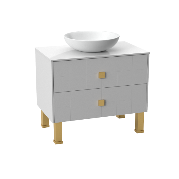 Modern Free Standing Bathroom Vanity with Washbasin | Dune White Matte Collection | Non-Toxic Fire-Resistant MDF-32"