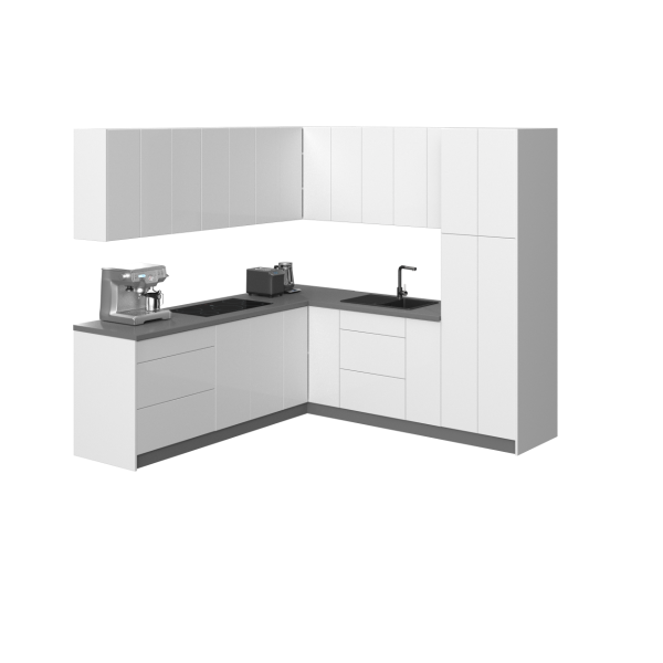 Kitchen Urban Collection White Gloss Color Base Size 8x8Ft Wide